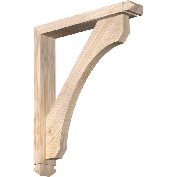 Ekena Millwork Legacy Arts and Crafts Smooth Bracket w/ Offset Brace, Douglas Fir, 3 1/2"W x 20"D x 24"H BKT0402X20X24LEC03SDF - main